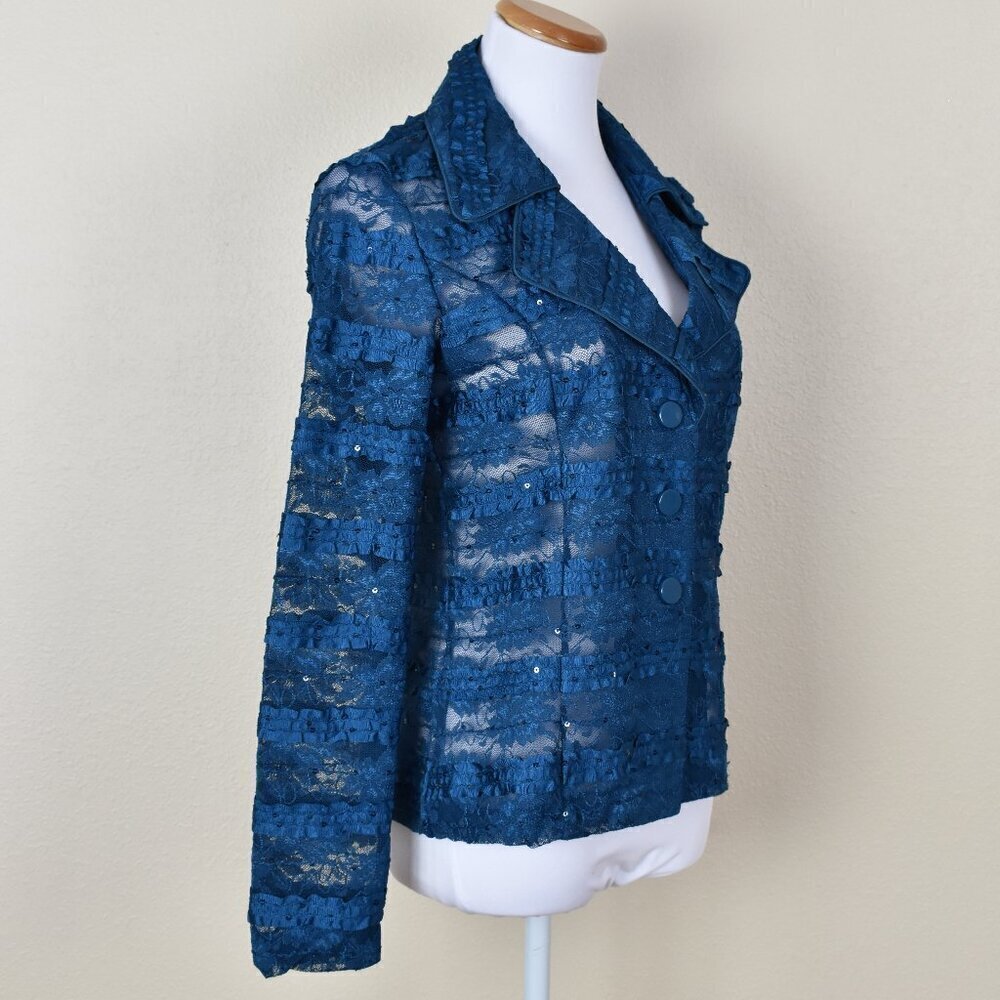 Clara Sun Woo Lace Ribbon Stripe Blazer Jacket S - Picture 8 of 9